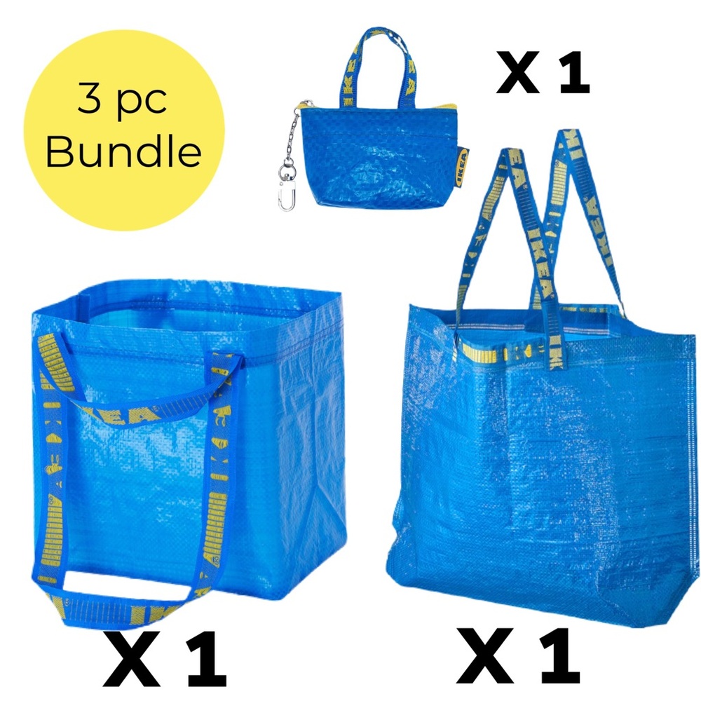 IKEA - Classic Blue Tote - 3pc Bundle
